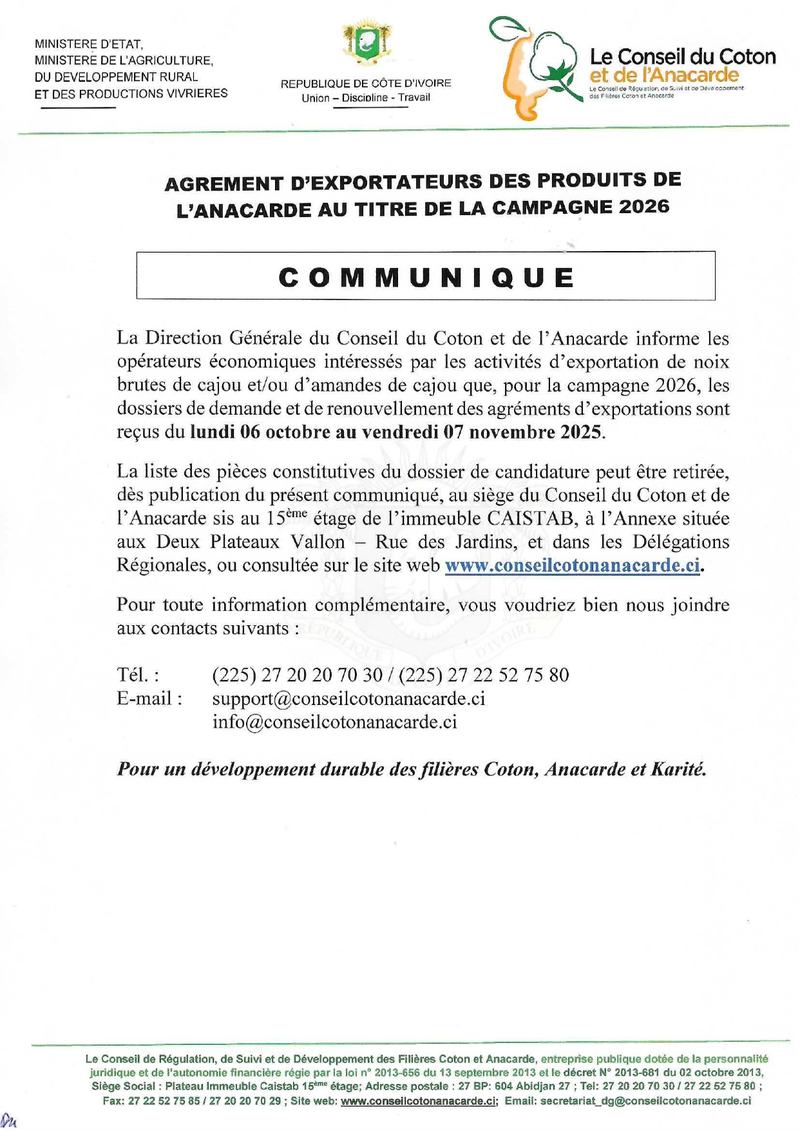 Communiqe export cajou 2026_page 0001